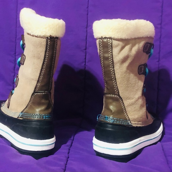 YOUTH GIRLS Suede Leather Winter Warm THERMOLITE Snow Boots Sz 13 - Picture 6 of 8
